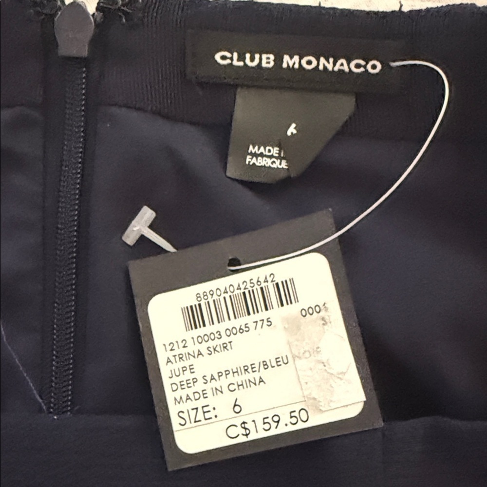 Club Monaco Atrina Skirt Deep Sapphire Blue scallop cutout Hem Size 6 New - Picture 7 of 11